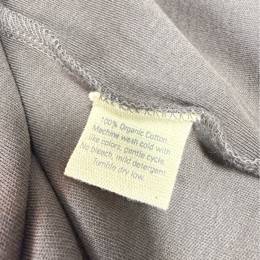 PURE FIBER Gray 100% Organic Cotton Knit Robe with Attached Belt - Picture 11 of 11